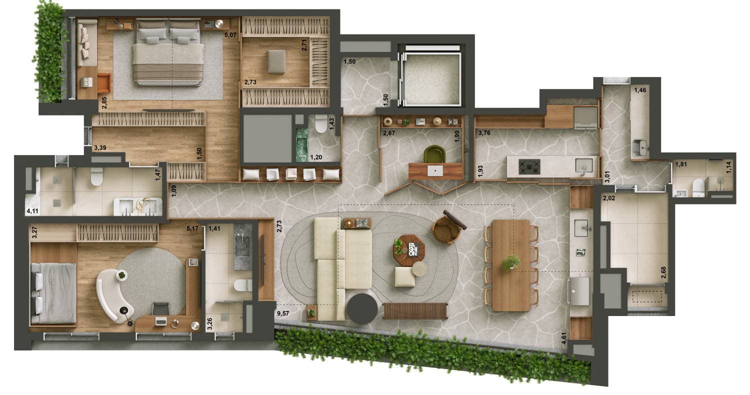 Apartamento Opção 2 | 170 m²