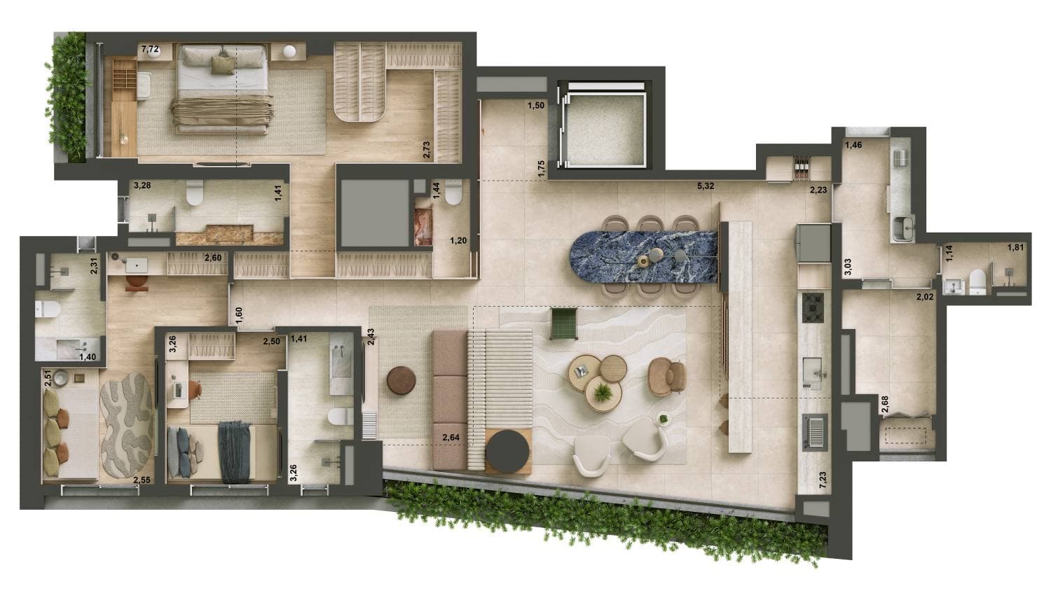 Apartamento Opção 3 | 170 m²