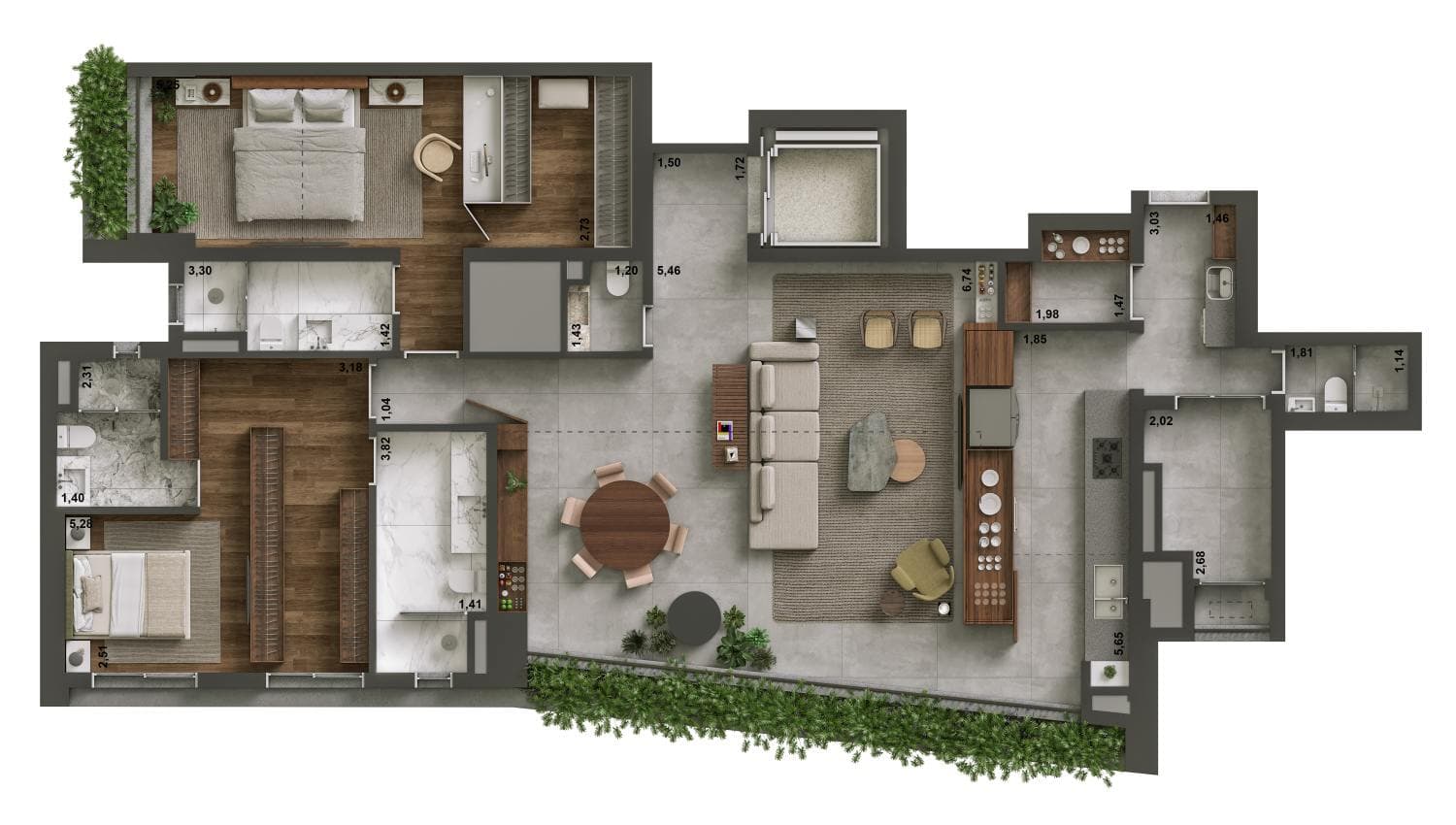 Apartamento Opção 4 | 170 m²
